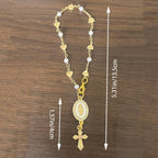 Steering Wheel Rosary Charm with Virgin Mary and Cross