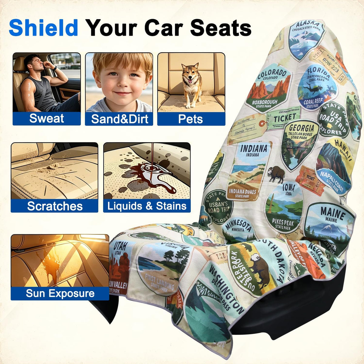 Seatendro Microfiber Car Seat Cover Towel