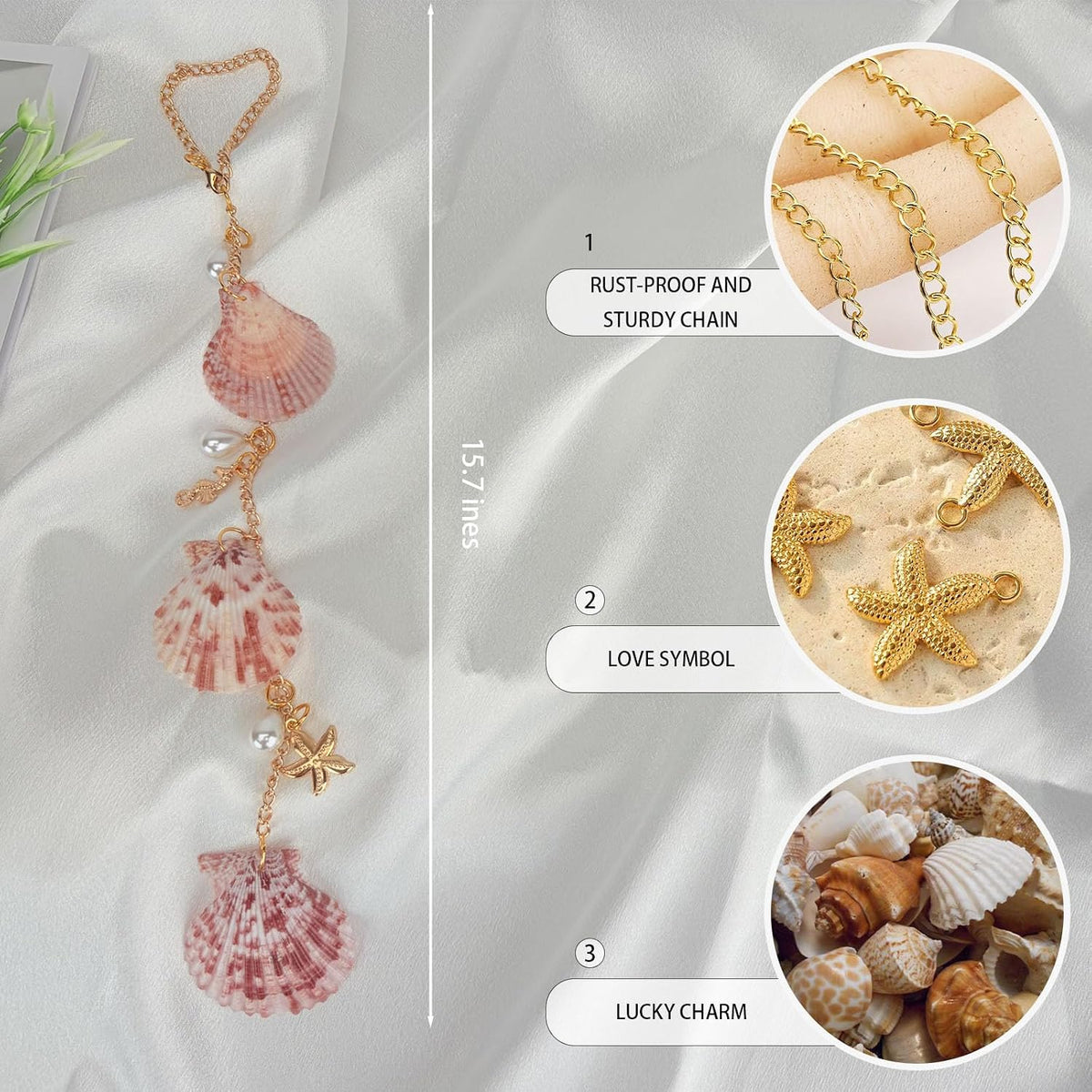 Seashell Car Rear View Mirror Hanging Charm