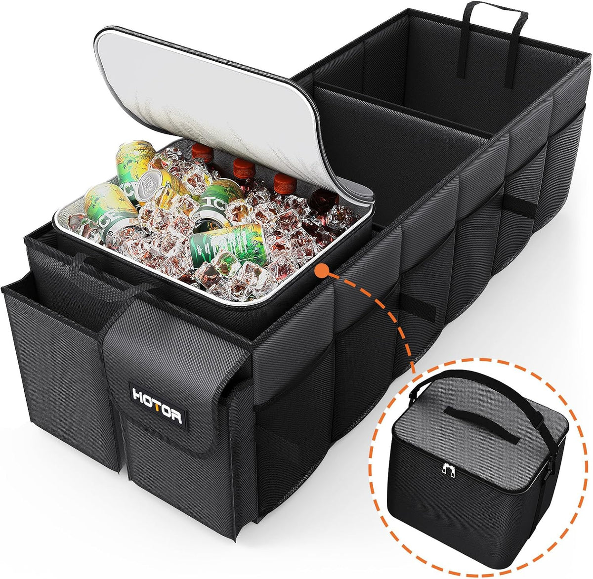 HOTOR Trunk Organizer Sturdy Foldable with Cooler