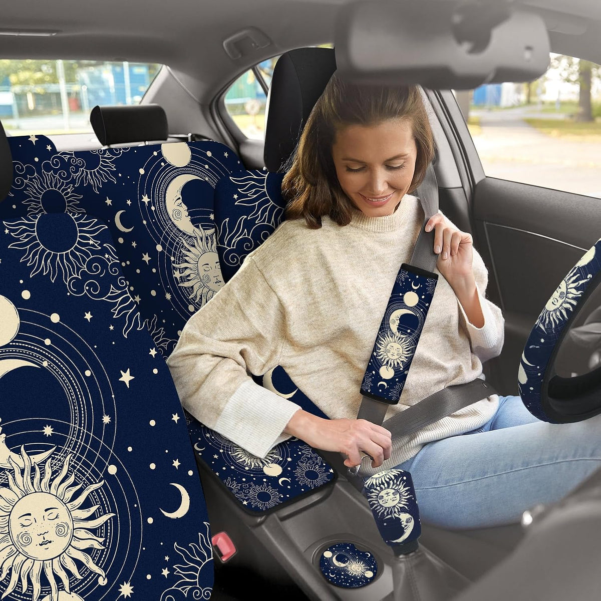 Estune 19 Pcs Car Seat Covers Full Set SUV