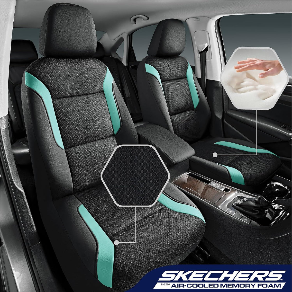 Skechers Memory Foam Car Seat Covers Air Cool Mesh