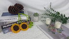 2-Piece Handmade Sunflower Car Mirror Hanging Ornament