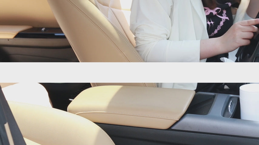 5-in-1 Center Console Cover Organizer with Cup Holder and Tissue Box